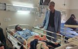 دیداروعیادت رئیس بنیادشهیدوامورایثارگران ازپدرشهید وجانبازان بستری دربیمارستان امام خمینی دهدشت