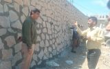 عملیات ساخت دیوار حایل در روستای القچین سفلی